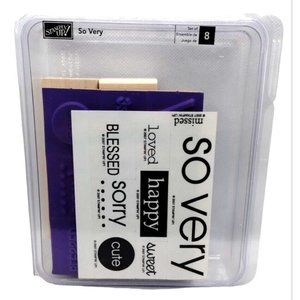 Stampin Up So Very 8 Piece Rubber Stamp Kit Unmounted 2007 Words and Phrases